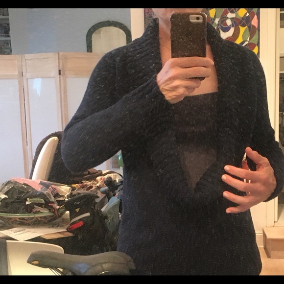 Celine chunky cashmere cowl shawl collared sweater - Picture 8 of 11
